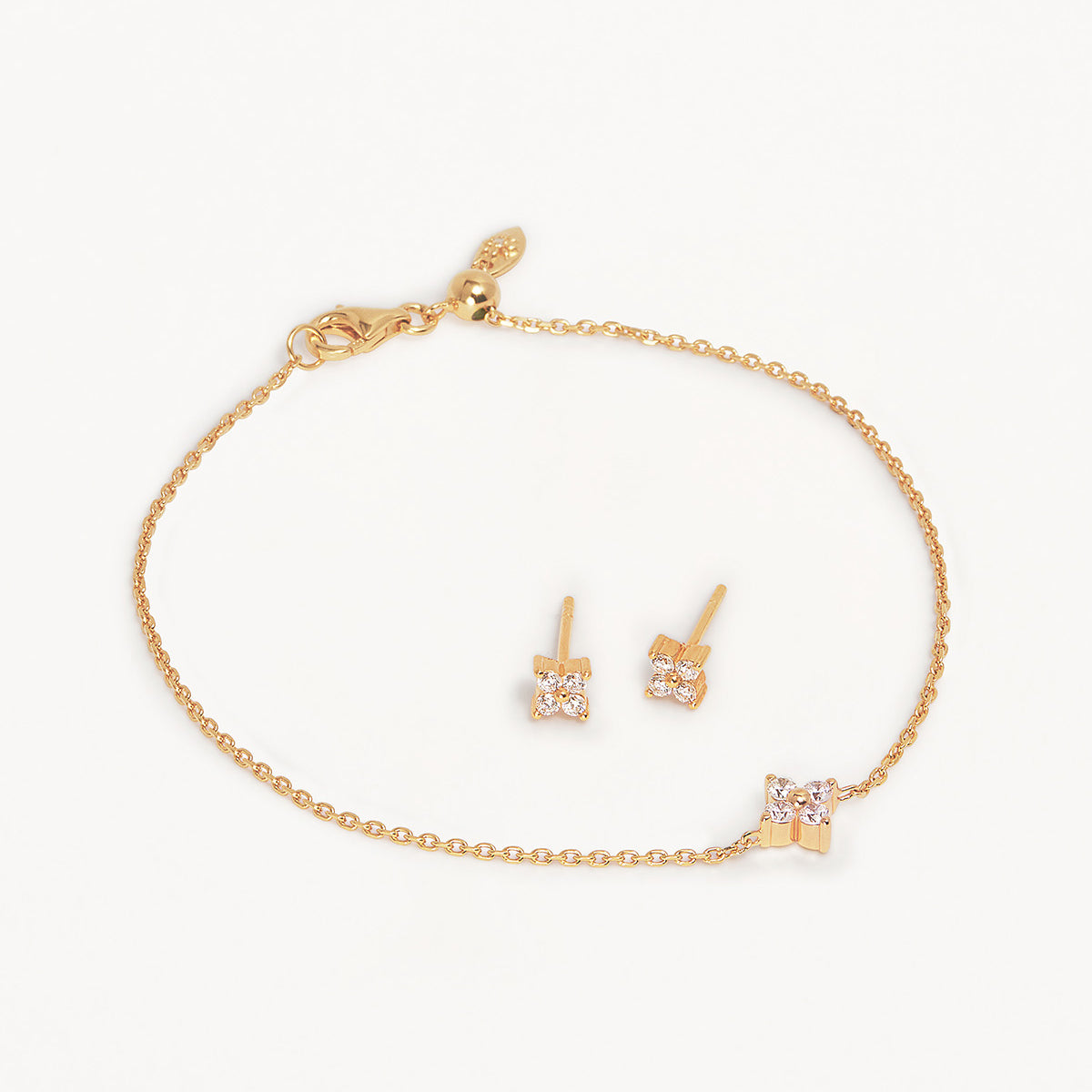 18k Gold Vermeil Crystal Bloom Hoops