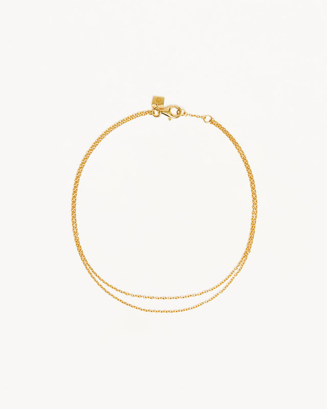 18k Gold Vermeil Purity Double Chain Anklet