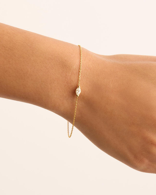14k Solid Gold Floating Petal Lab-Grown Diamond Bracelet