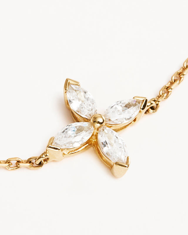 14k Solid Gold Blossom Lab-Grown Diamond Bracelet