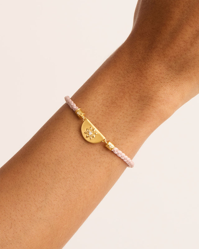 18k Gold Vermeil Lotus Pink Cord Bracelet