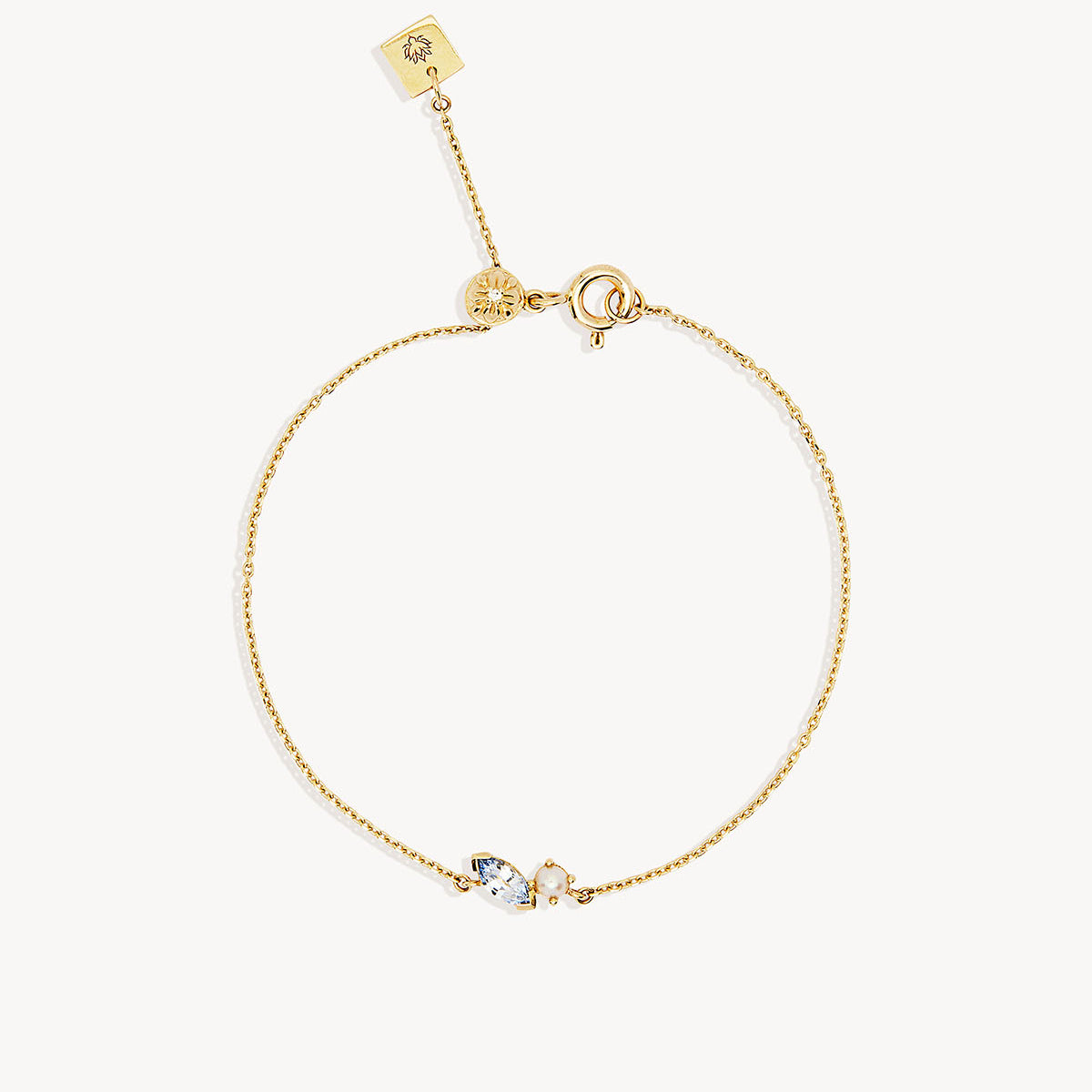 [Julie Vos] Colette Link Bracelet-Gold-Chalcedony Blue