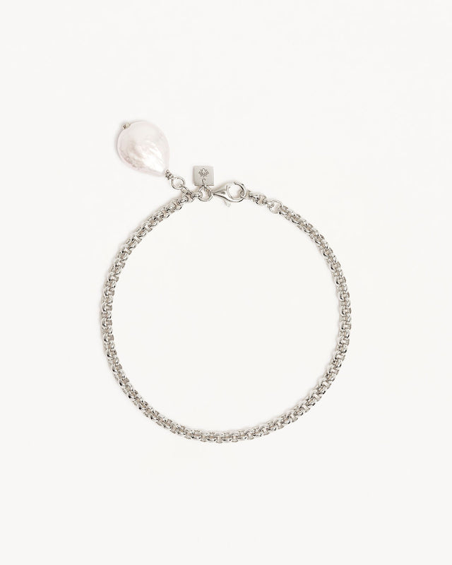 Sterling Silver Embrace Stillness Pearl Bracelet