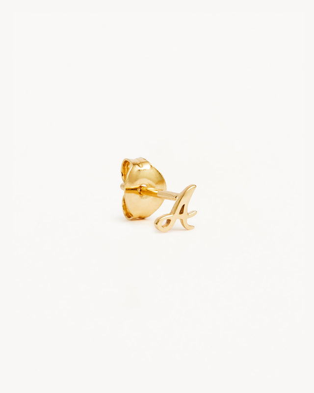 14k Solid Gold Love Letter Earring