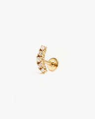 14k Solid Gold Diamond Whimsical Cartilage Flatback Earring