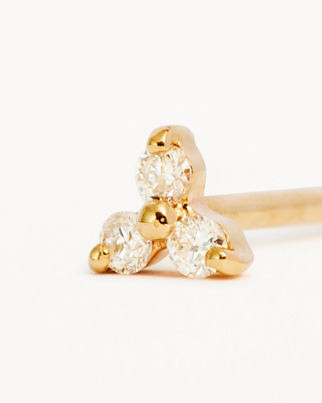 14k Solid Gold Twilight Diamond Stud Earring