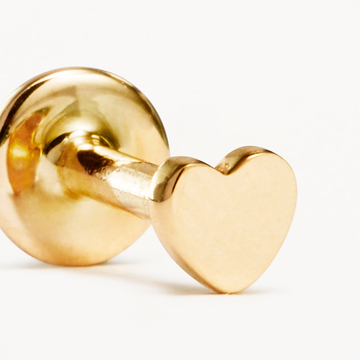 14k Solid Gold Sweetheart Cartilage Flatback Earring