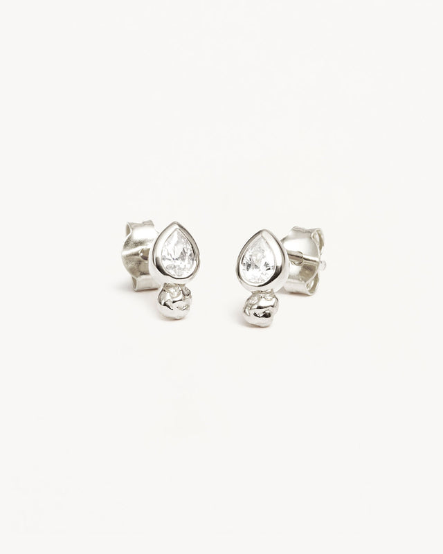 Sterling Silver Adore You Stud Earrings