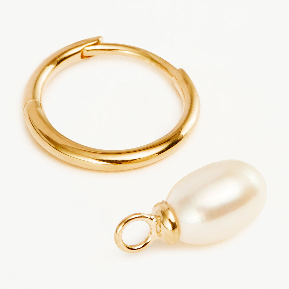 Live in Peace Pearl Hoop Earrings