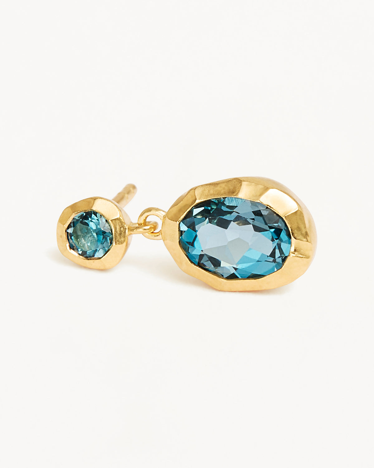 Gold 2024 Blue Topaz Earrings, Natural Blue Topaz, December Birthstone, Unique Earrings, Gold Earrings, Vintage Earrings, 18K Gold, Solid Silver