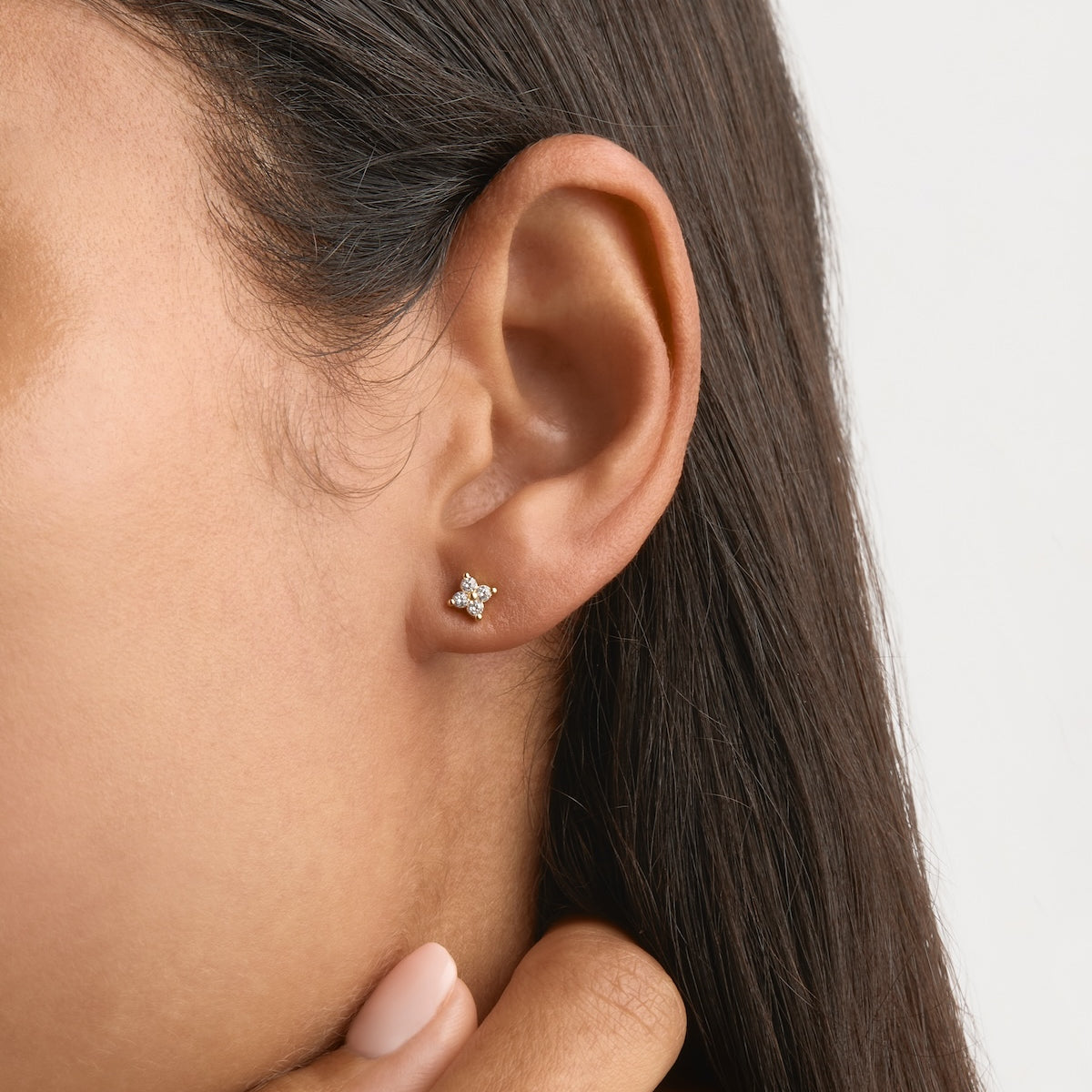Garnet Oval Stud Earrings in 18k Gold Vermeil main image 0
