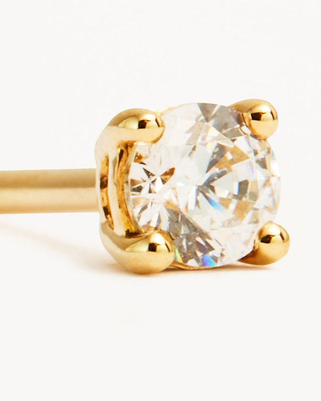 14k Solid Gold Water Drop Diamond Stud Earring