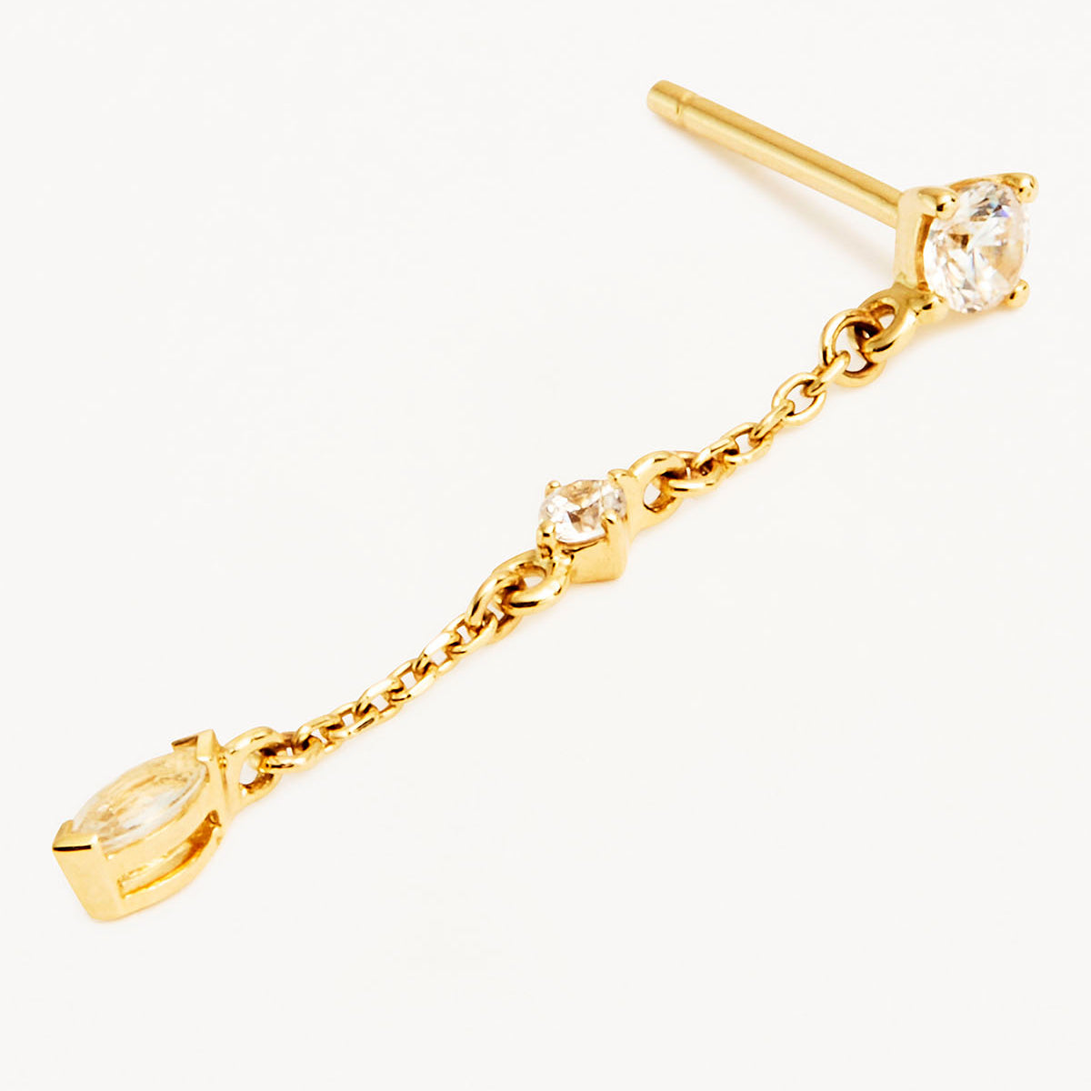 14k Solid Gold Whisper Chain Earring by charlotte