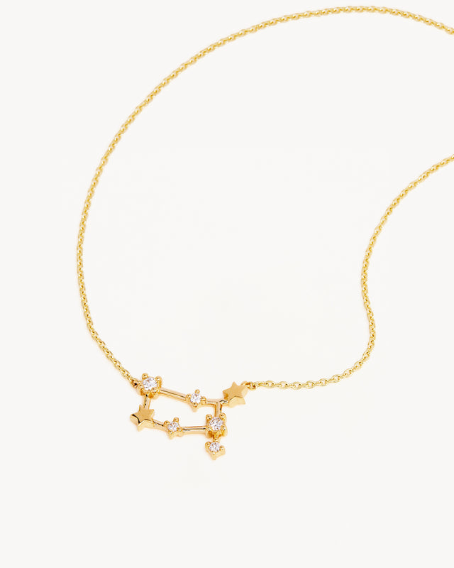 14k Solid Gold Starry Night Zodiac Constellation Diamond Necklace - Gemini