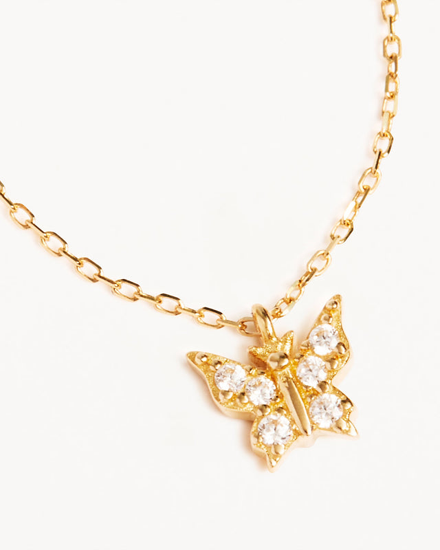14k Solid Gold Fly With Me Necklace