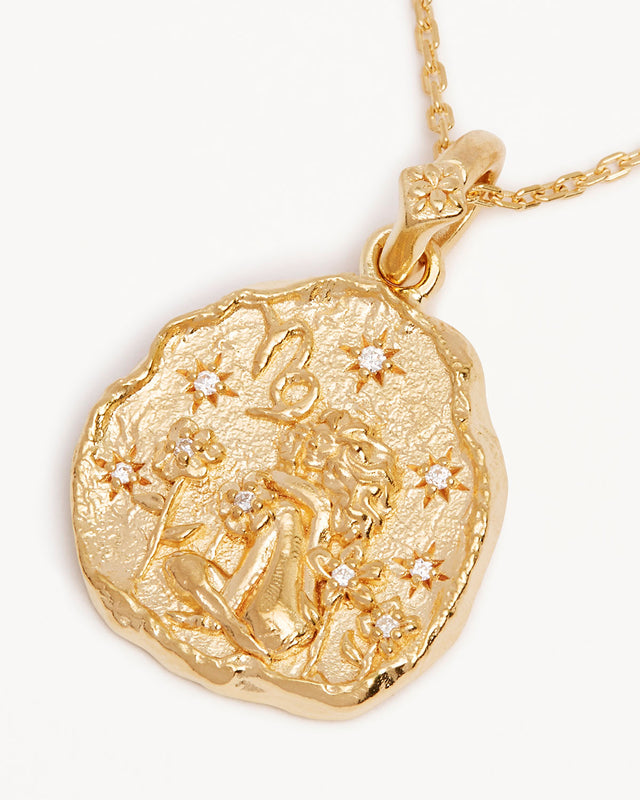 18k Gold Vermeil She is Zodiac Necklace - Capricorn