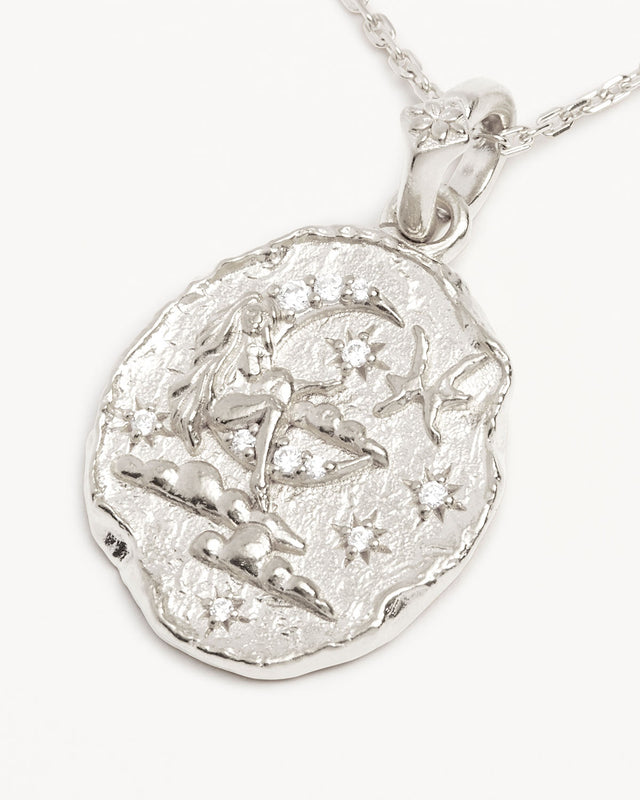Sterling Silver She is Zodiac Necklace - Pisces