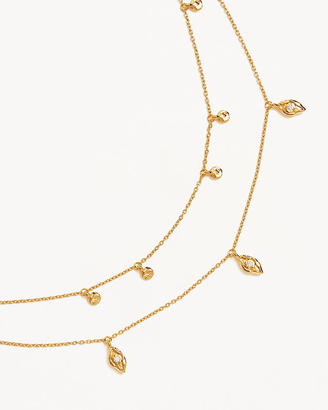18k Gold Vermeil I am Protected Layered Choker