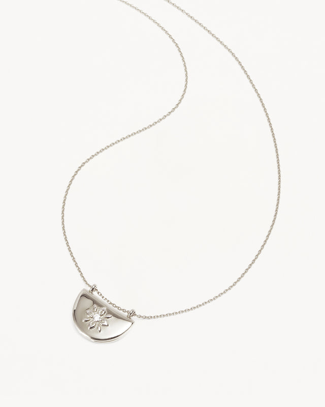 Sterling Silver Lotus Locket Necklace