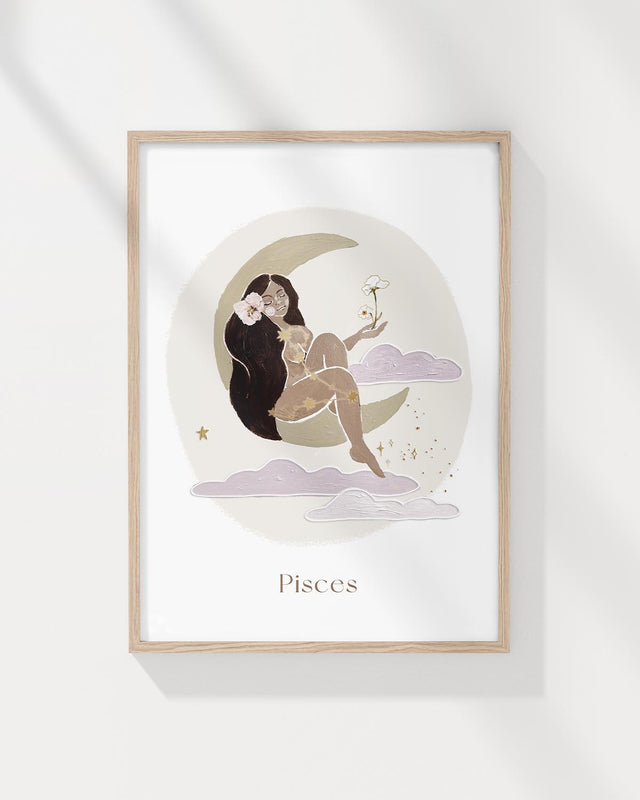 Zodiac Goddess A4 Unframed Print - Pisces