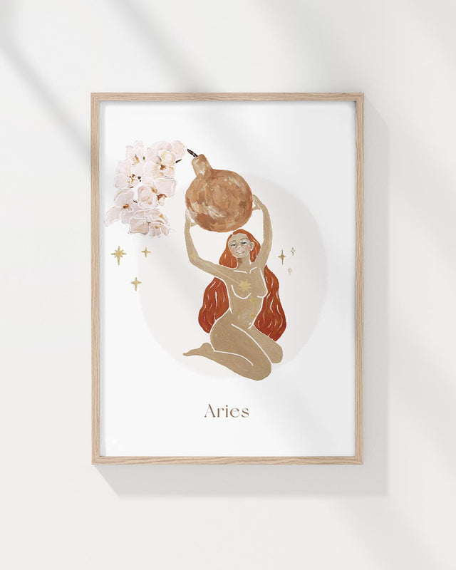 Zodiac Goddess A4 Unframed Print - Aries
