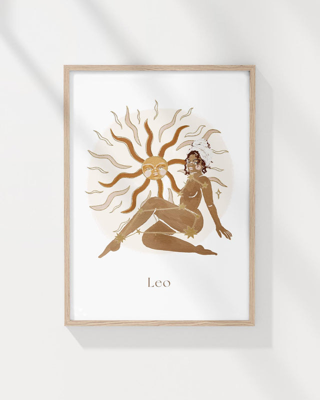 Zodiac Goddess A4 Unframed Print - Leo