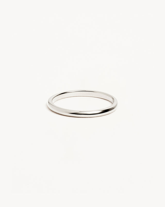 14k Solid White Gold Bold Purity Ring