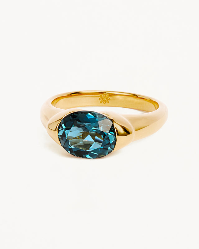 18k Gold Vermeil Sacred Jewel Ring - Ocean