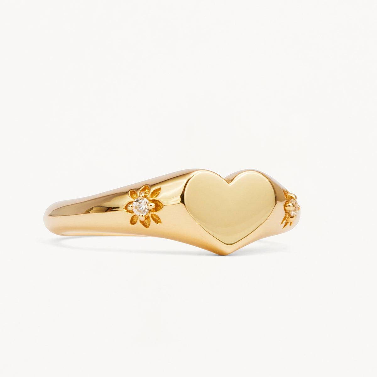 18k Gold Vermeil Heart Signet Ring - Main Image