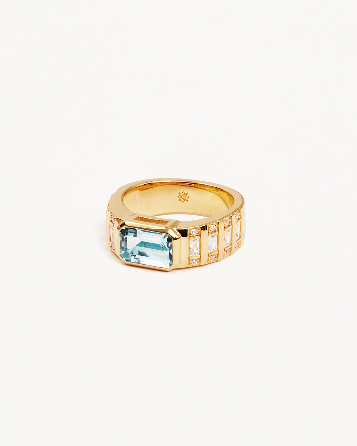 Blue Topaz 14K Gold Vermeil good Over Sterling Silver Ring