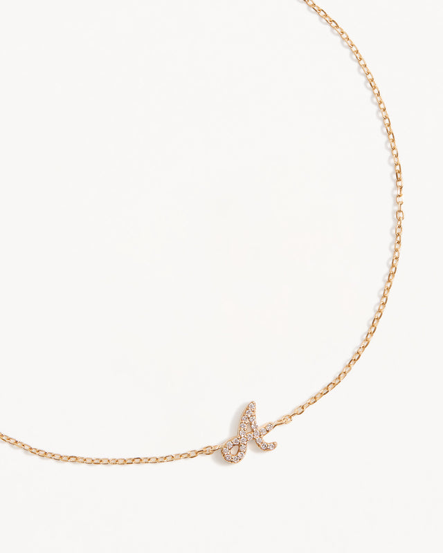 14k Solid Gold Diamond Love Letter Bracelet