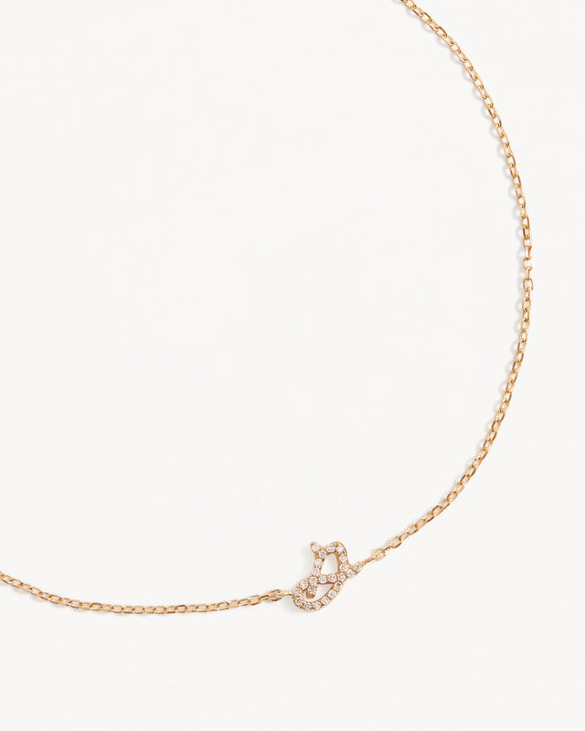 14k Solid Gold Diamond Love Letter Bracelet
