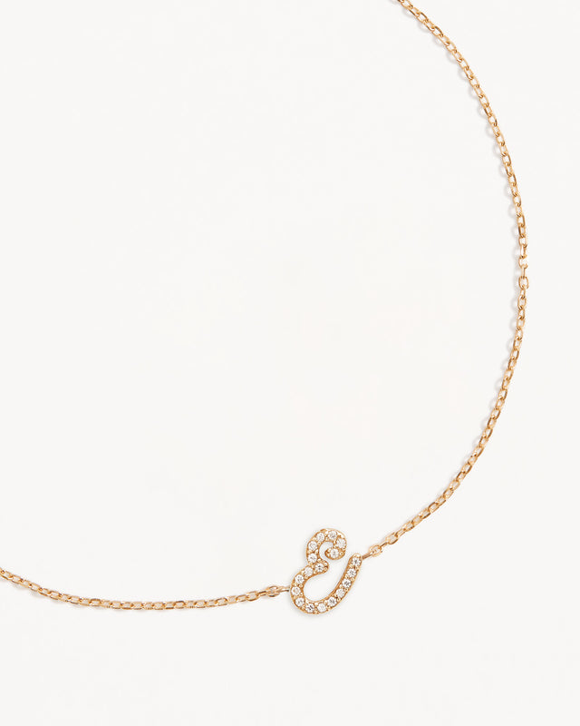 14k Solid Gold Diamond Love Letter Bracelet