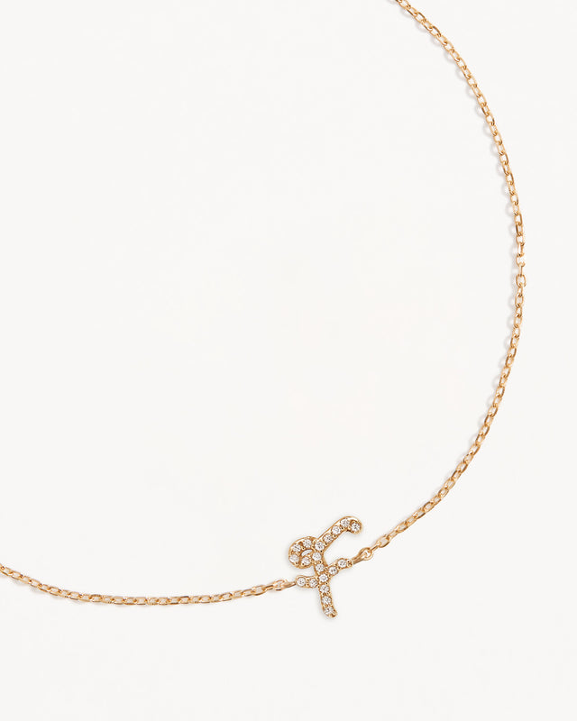 14k Solid Gold Diamond Love Letter Bracelet