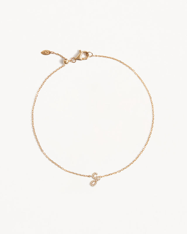 14k Solid Gold Diamond Love Letter Bracelet