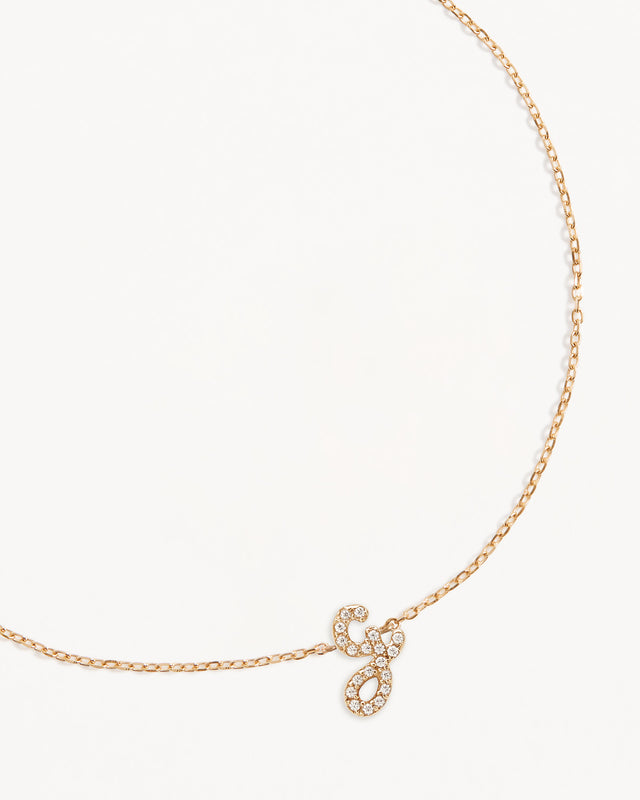 14k Solid Gold Diamond Love Letter Bracelet