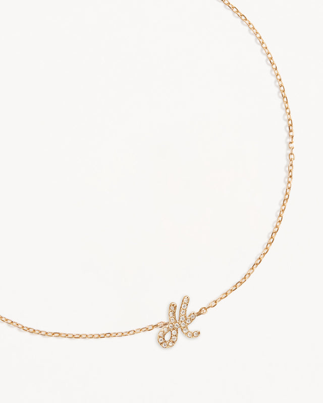 14k Solid Gold Diamond Love Letter Bracelet