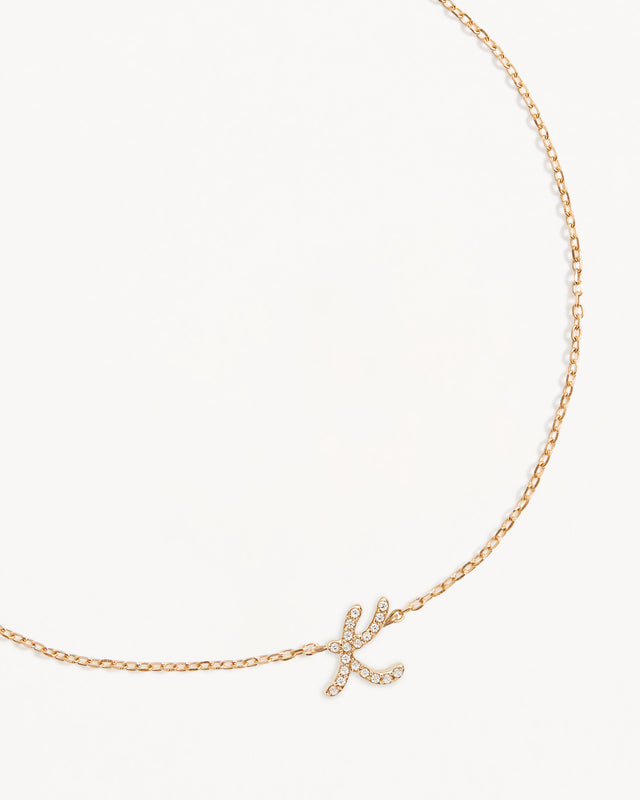 14k Solid Gold Diamond Love Letter Bracelet