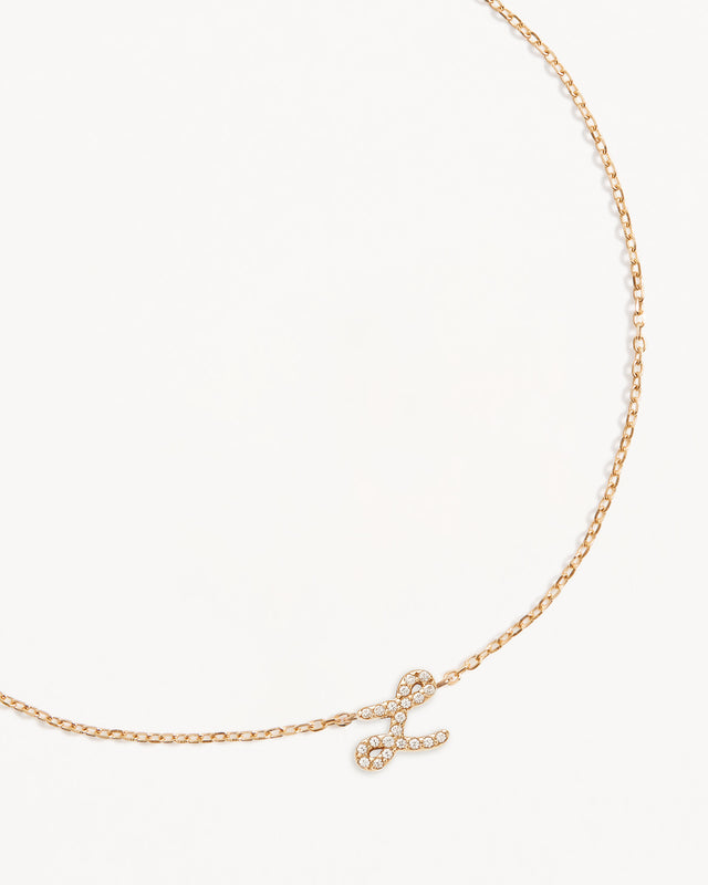 14k Solid Gold Diamond Love Letter Bracelet
