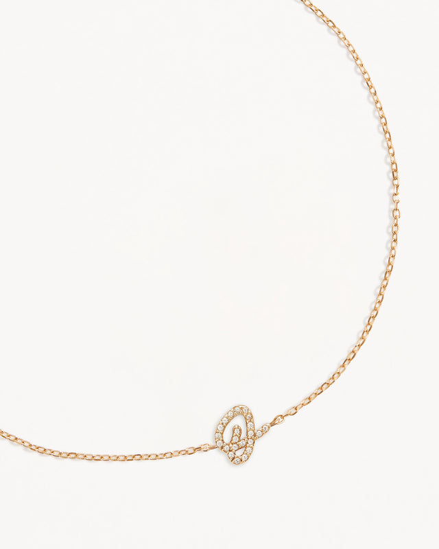 14k Solid Gold Diamond Love Letter Bracelet