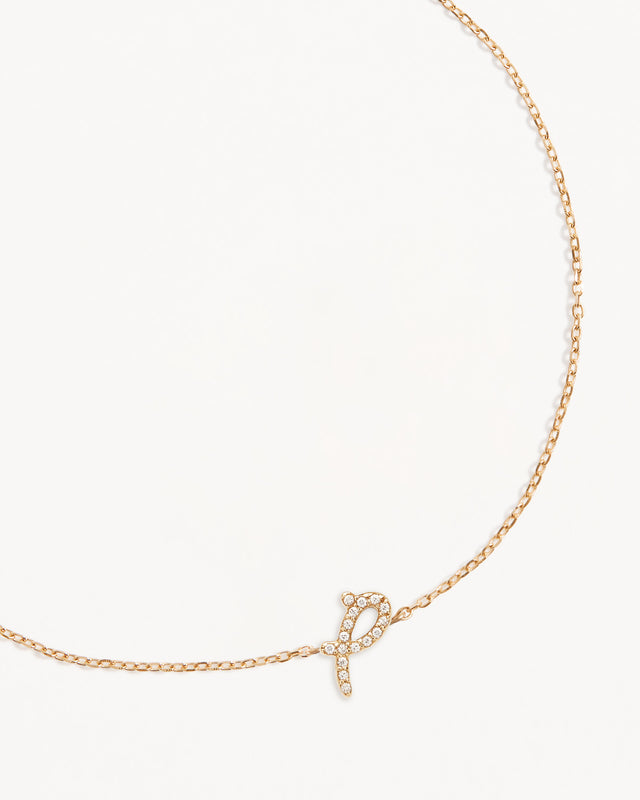 14k Solid Gold Diamond Love Letter Bracelet