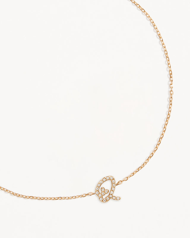 14k Solid Gold Diamond Love Letter Bracelet