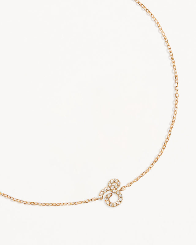 14k Solid Gold Diamond Love Letter Bracelet