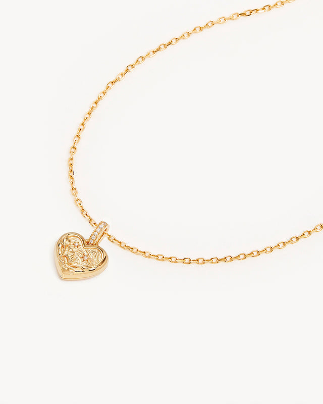 18k Gold Vermeil 18" Blooming Together Large Heart Locket Necklace