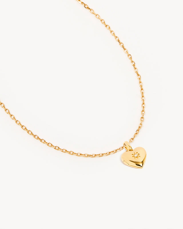 18k Gold Vermeil 18" Small Heart Lotus Locket Necklace