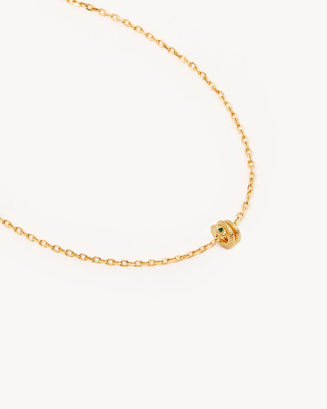 18k Gold Vermeil 18" Snake Petal Charm Necklace