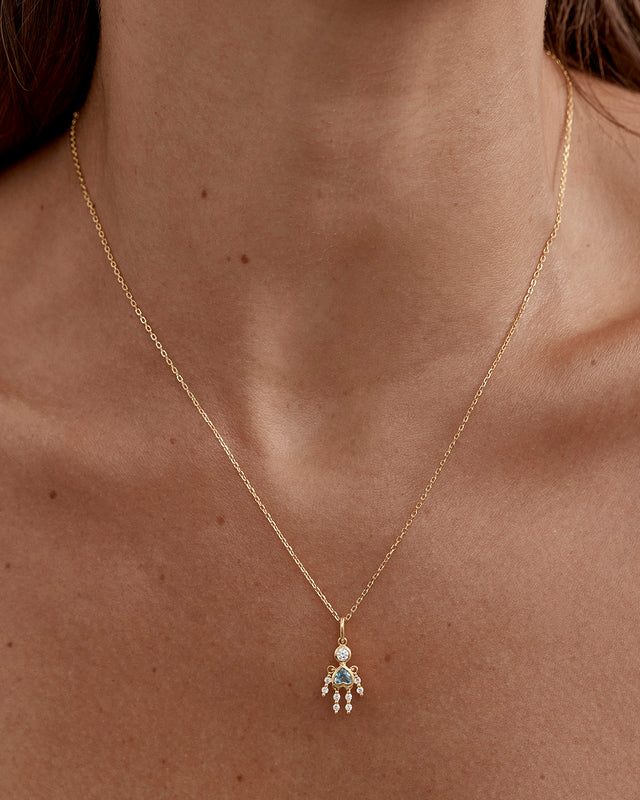 18k Gold Vermeil Tiny Dancer Necklace - Aquamarine