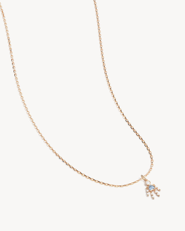 18k Gold Vermeil Tiny Dancer Necklace - Aquamarine