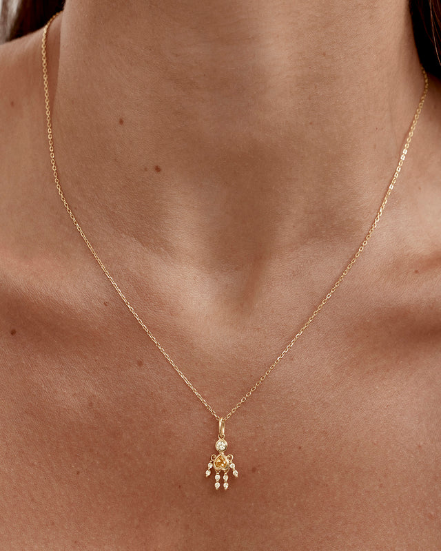 18k Gold Vermeil Tiny Dancer Necklace - Citrine