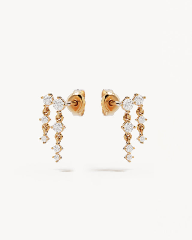 9k Solid Gold She Will Rise Lab-Grown Diamond Drop Earrings